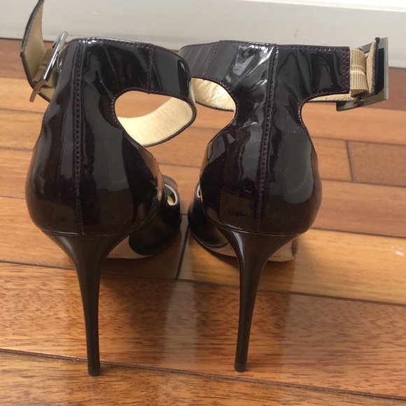 Jimmy Choo Henna 100 Sparkly Patent Bordeaux Heels 37/6.5 - Picture 4 of 16